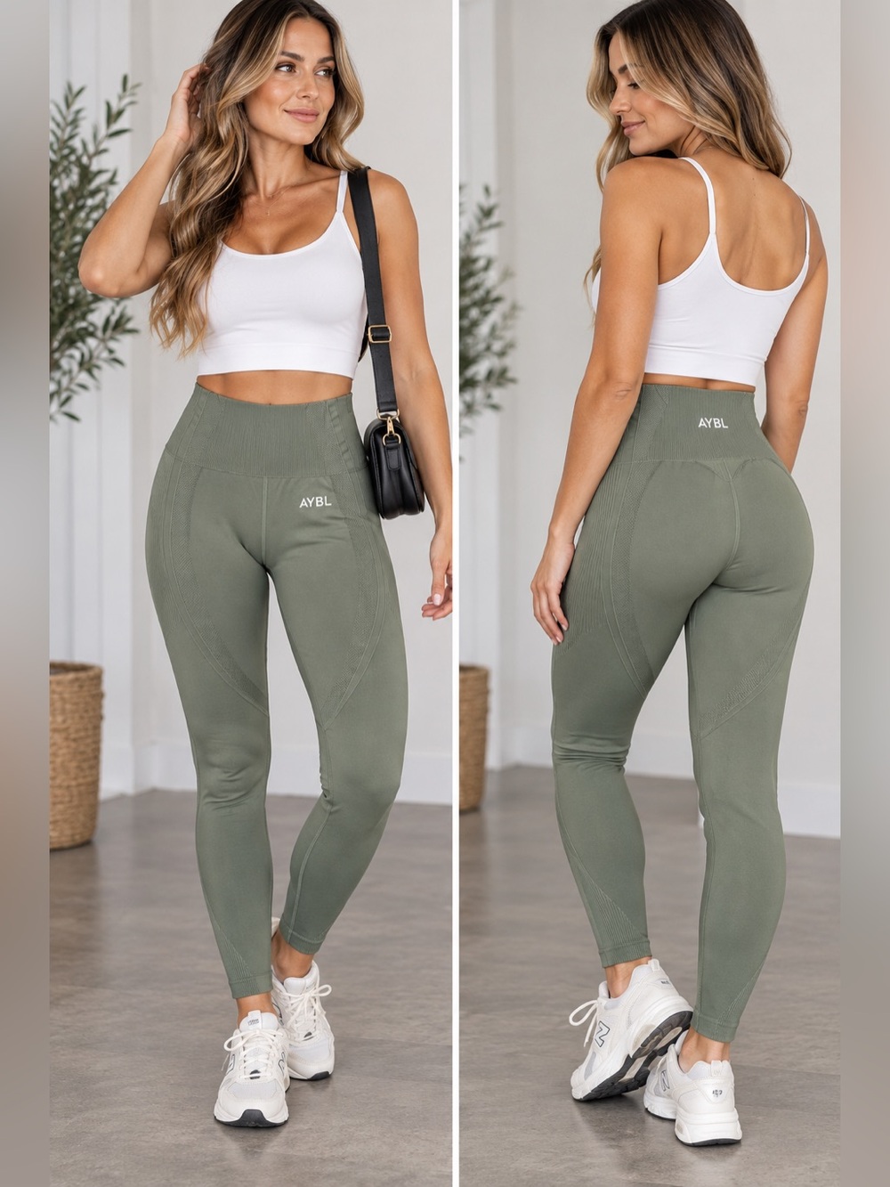 AYBL Empower Seamless Leggings - Grove Green Women's Size Small NWT A407